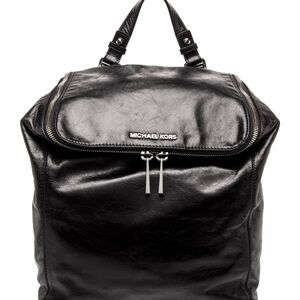 Michael Kors Shiny Black Leather Backpack